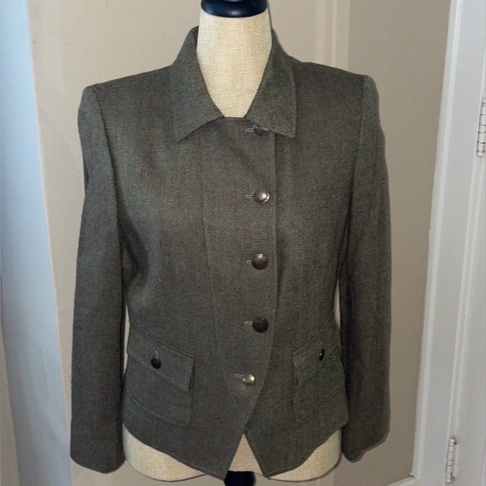 Kasper Greenish Wool Blend Blazer/Jacket - Picture 3 of 4